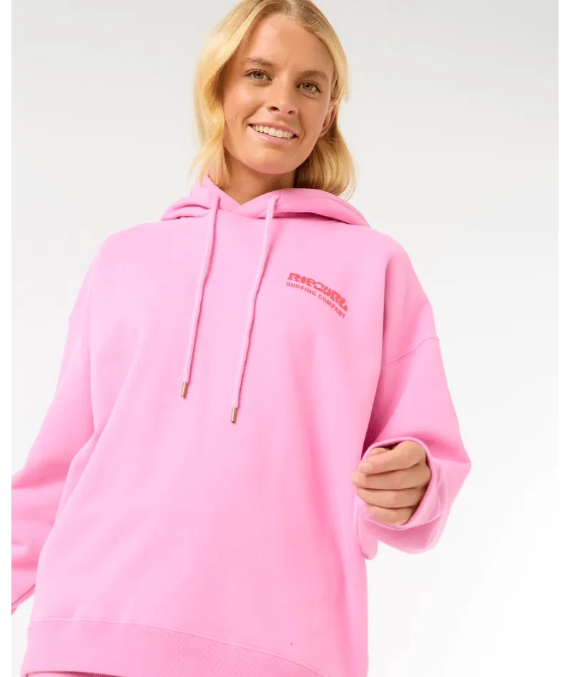 RIP CURL SURF PUFF HERITAGE HOOD - PINK