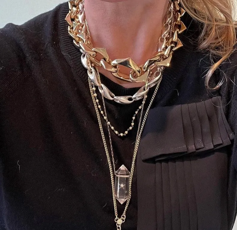 Rock Star 1 Point Diamond Power Crystal Necklace