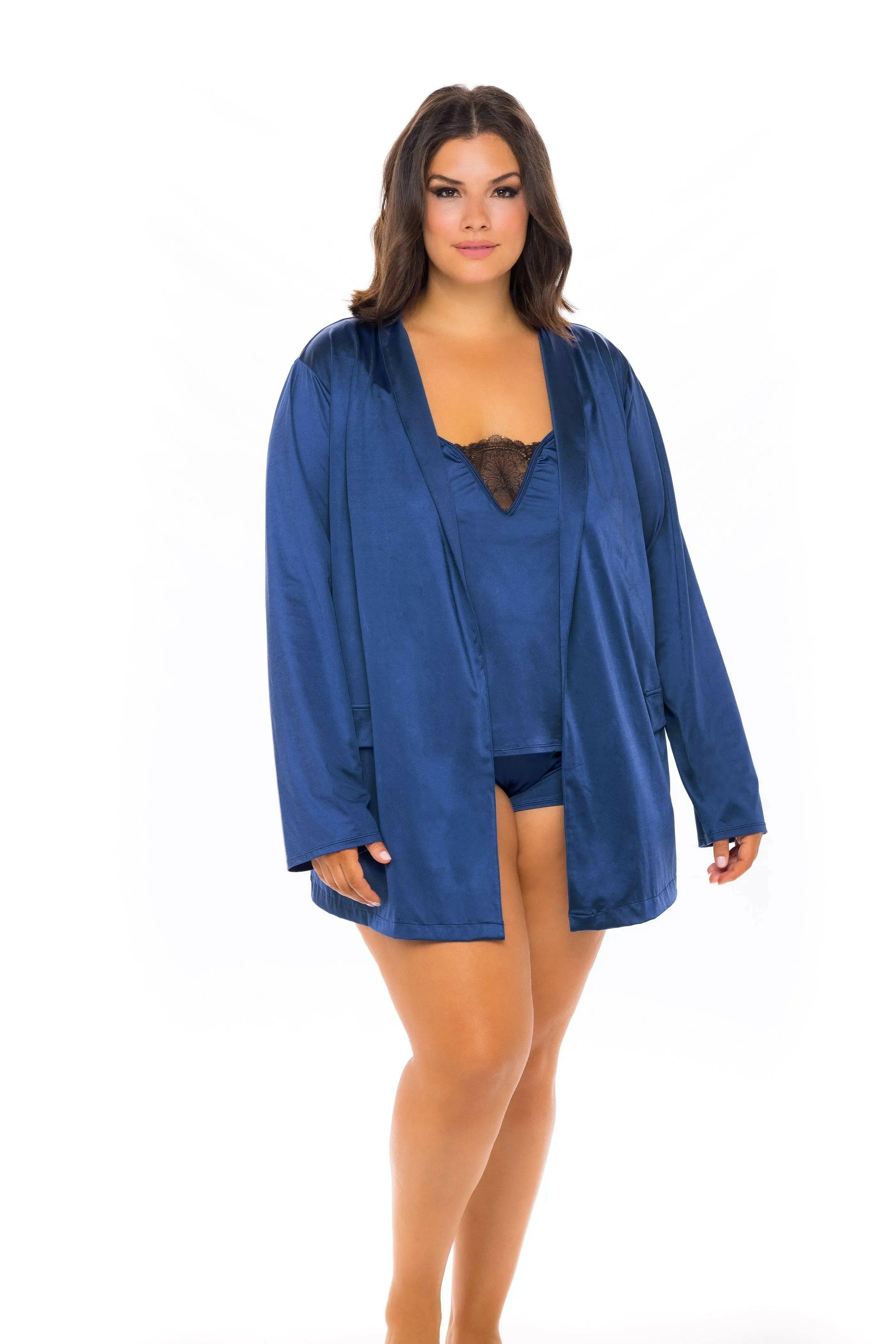 Saskia Satin & Lace Robe