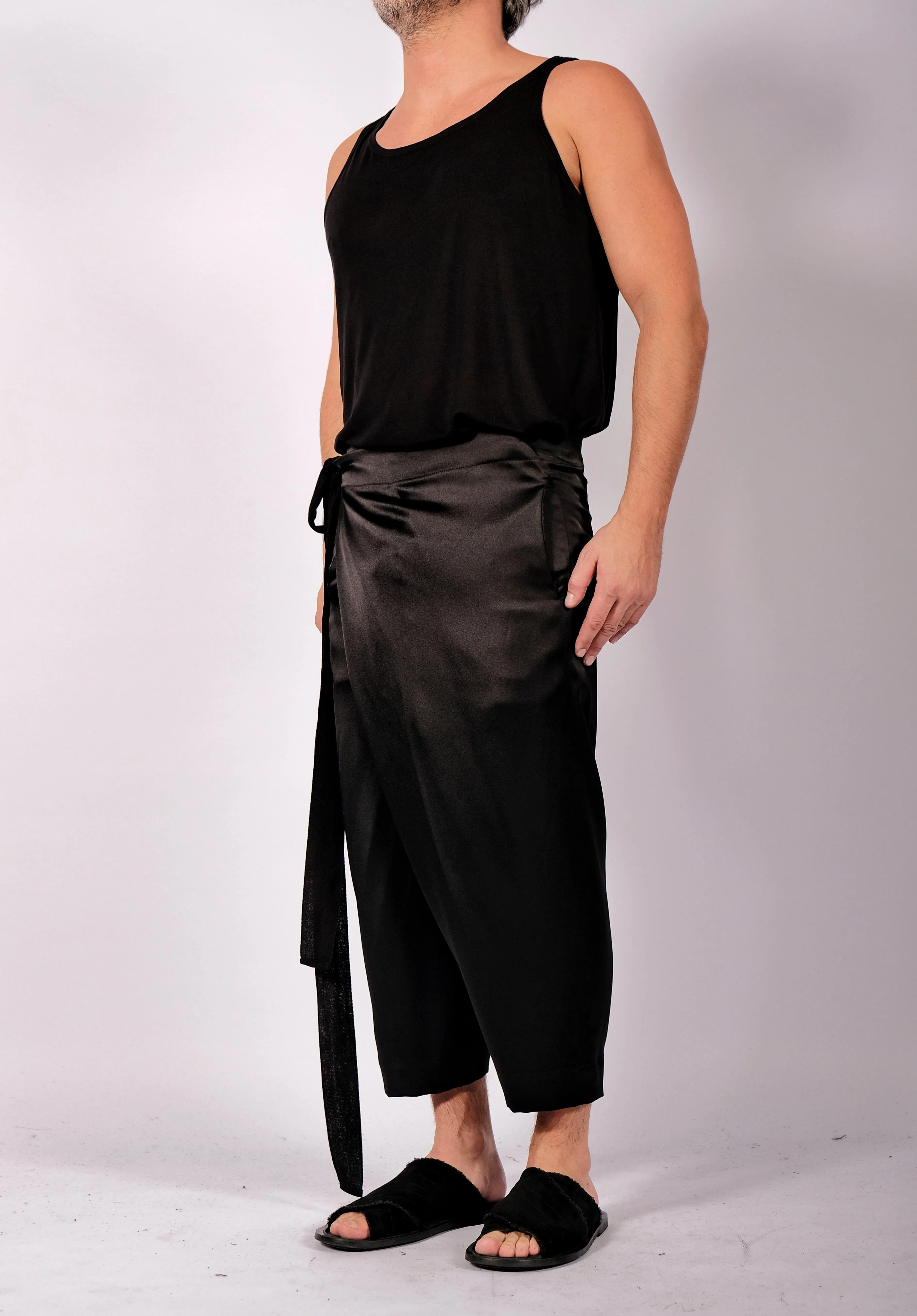 Satin Wrap Trousers