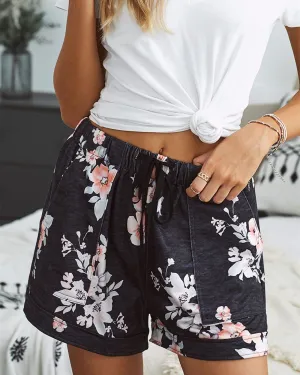 Secret Garden Tropical Print Tie-Front Shorts
