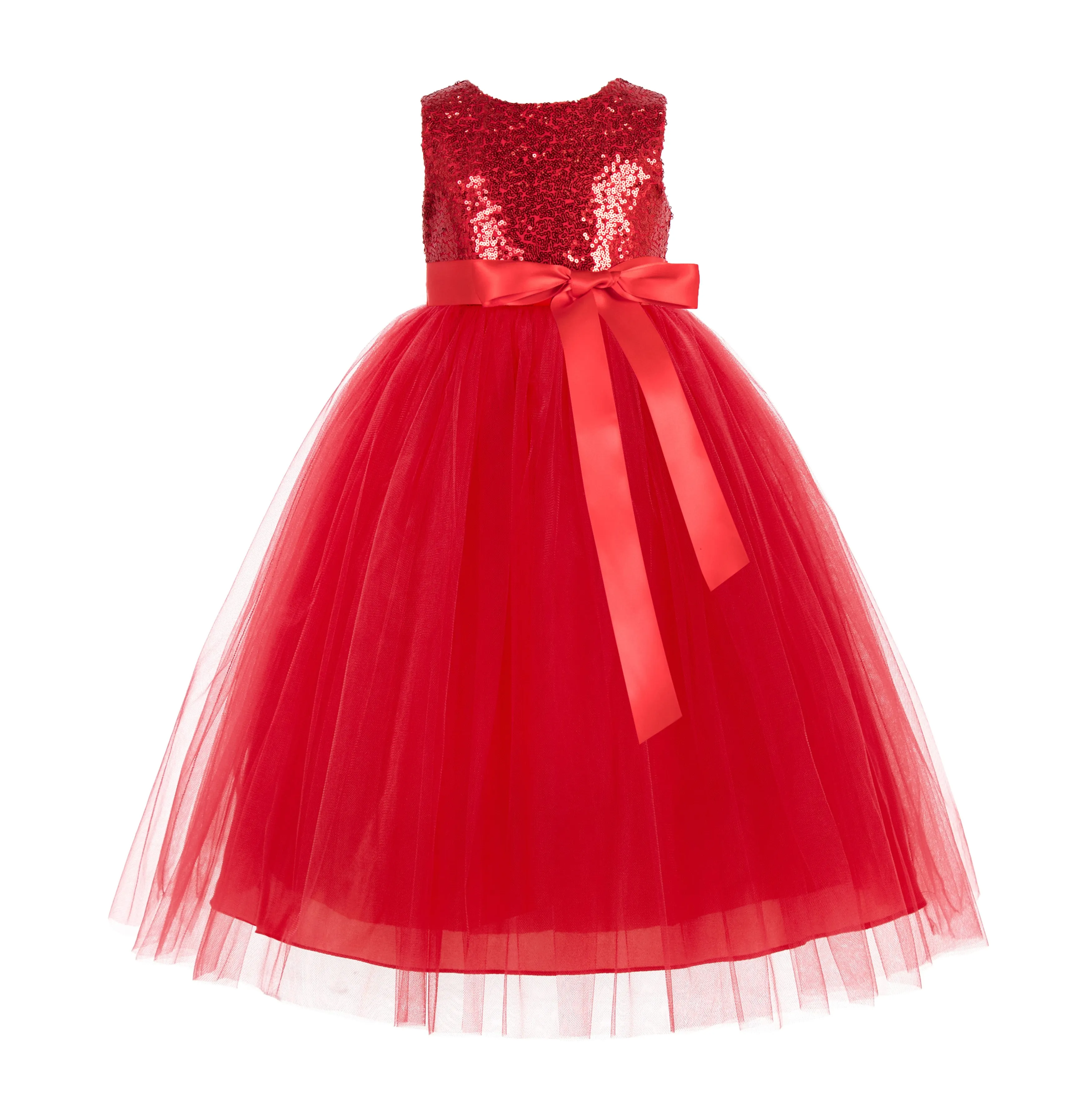 Sequins Heart Cutout Tulle Flower Girl Dress Junior Beauty Pageant Holiday Special Occasions 172seq(2)