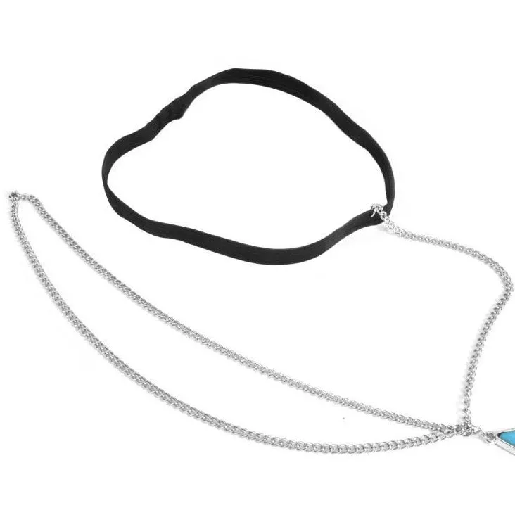 Sexy Threaded Triangular Turquoise Body Chain