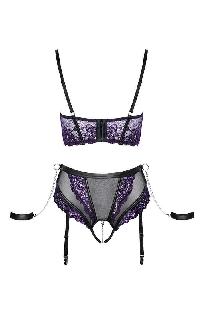 Shelf bra & panty with restraints - Secret Encounter