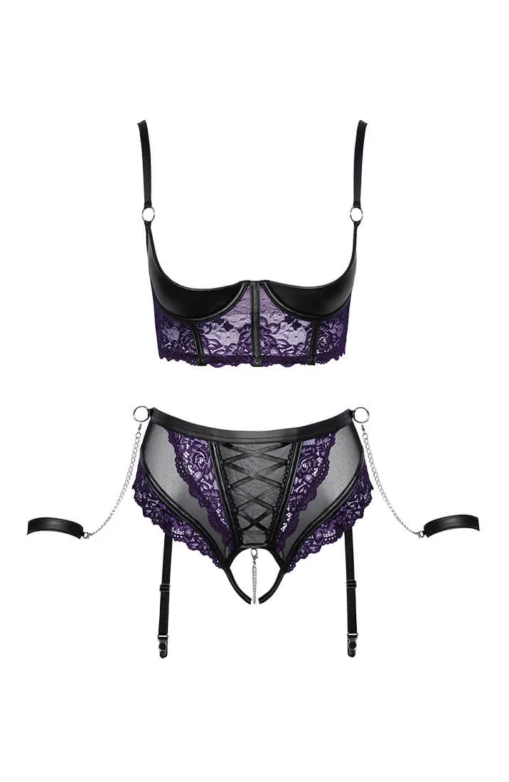 Shelf bra & panty with restraints - Secret Encounter