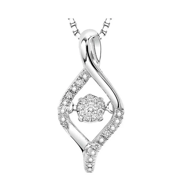 Silver (SLV 995) Diamond Rhythm Of Love Neckwear Pendant  - 1/10 ctw