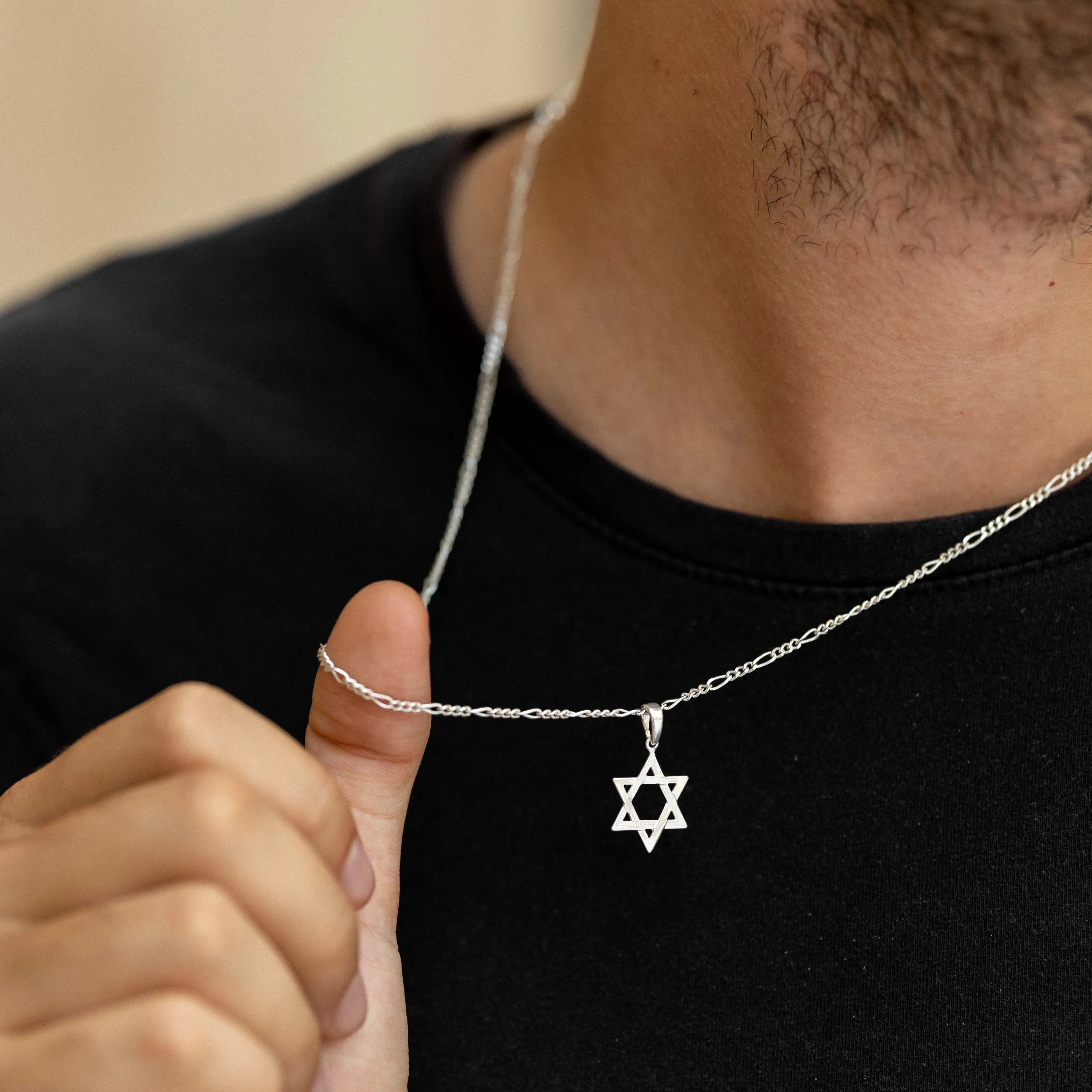 Silver Star of David Necklace