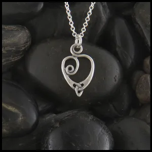 Small Anna's Heart Pendant in Silver
