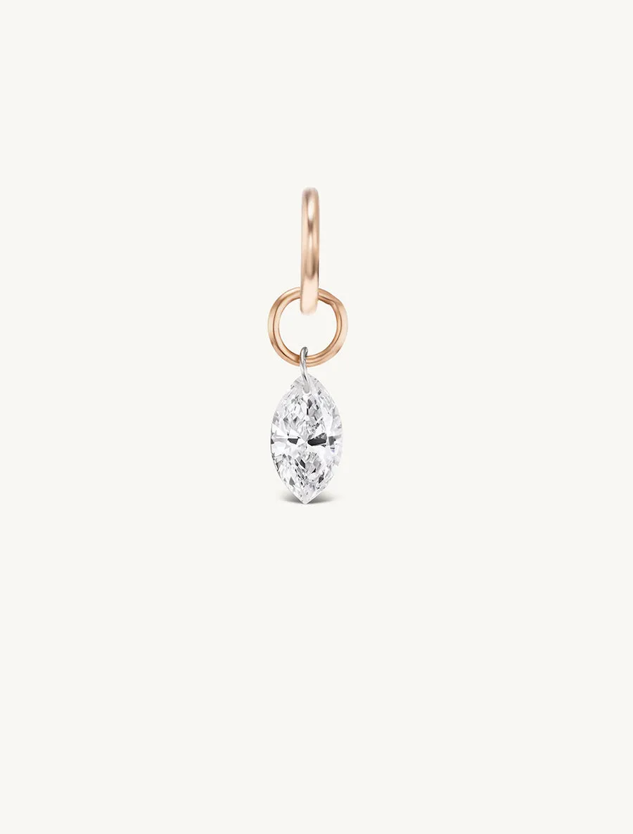 Small Marquise Pierced Diamond Charm for Chains