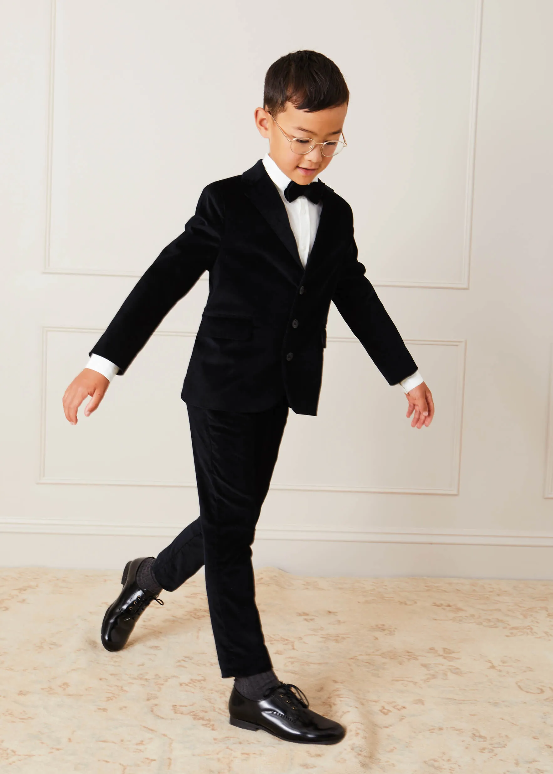 Smart Velvet Trousers In Black (4-10yrs)