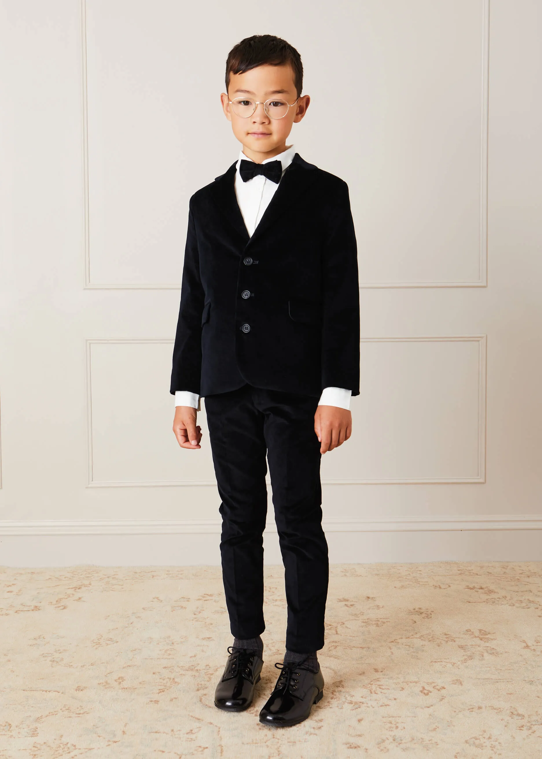 Smart Velvet Trousers In Black (4-10yrs)