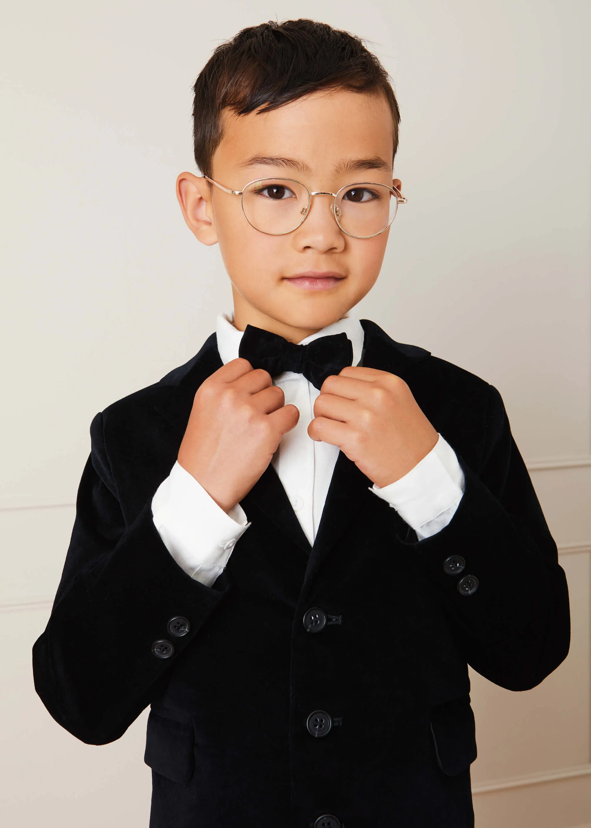 Smart Velvet Trousers In Black (4-10yrs)
