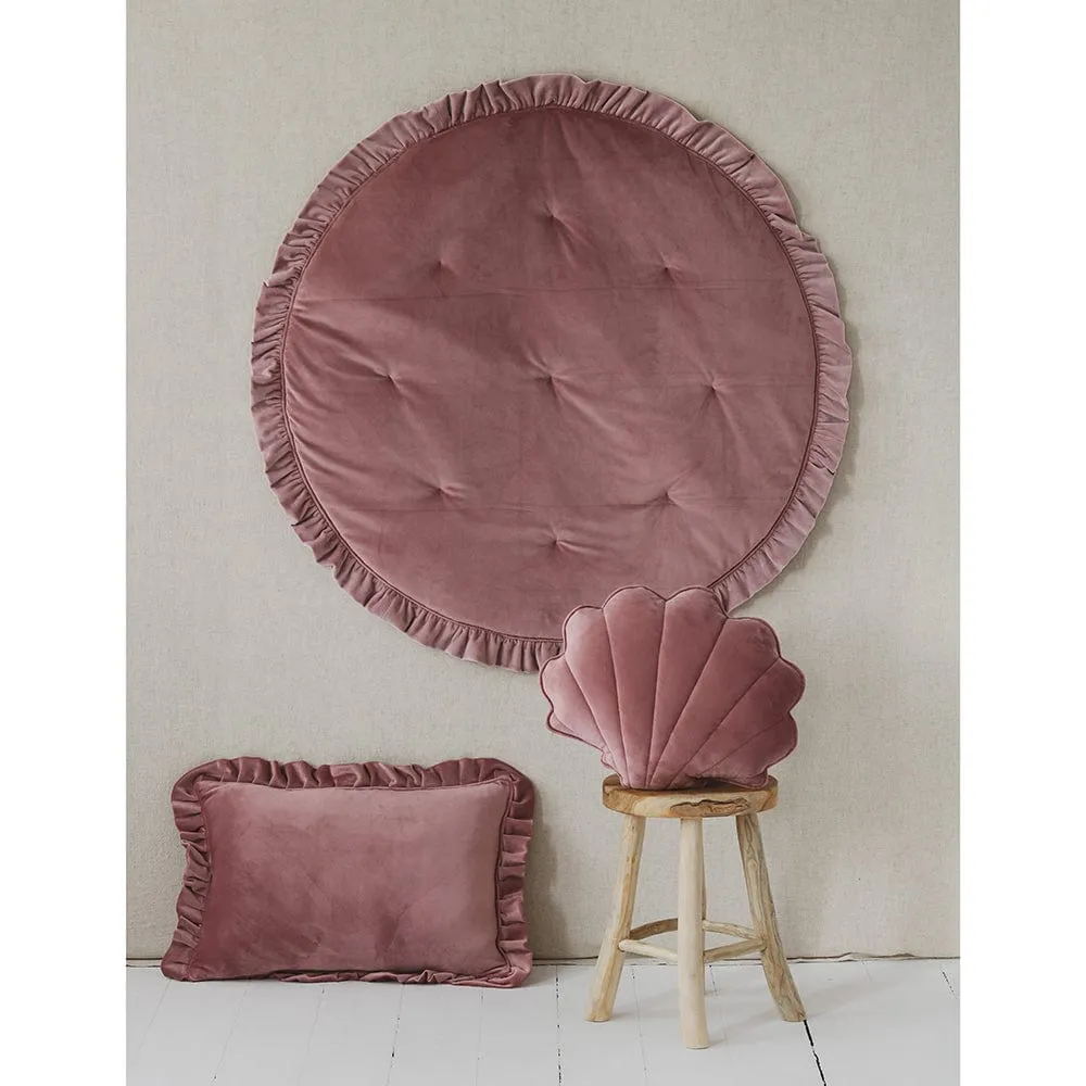 Soft Velvet Mat With Frill - Dirty Pink