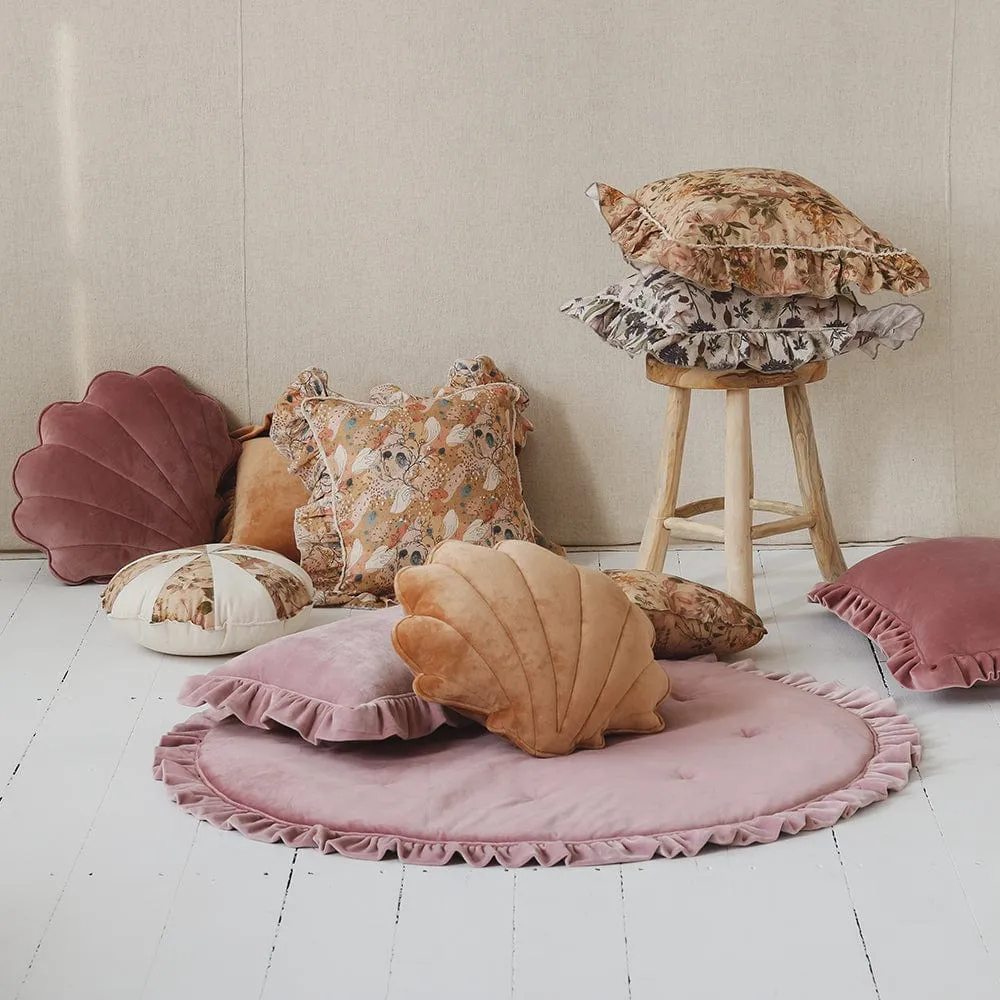 Soft Velvet Mat With Frill - Dirty Pink