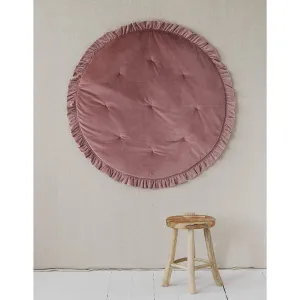Soft Velvet Mat With Frill - Dirty Pink