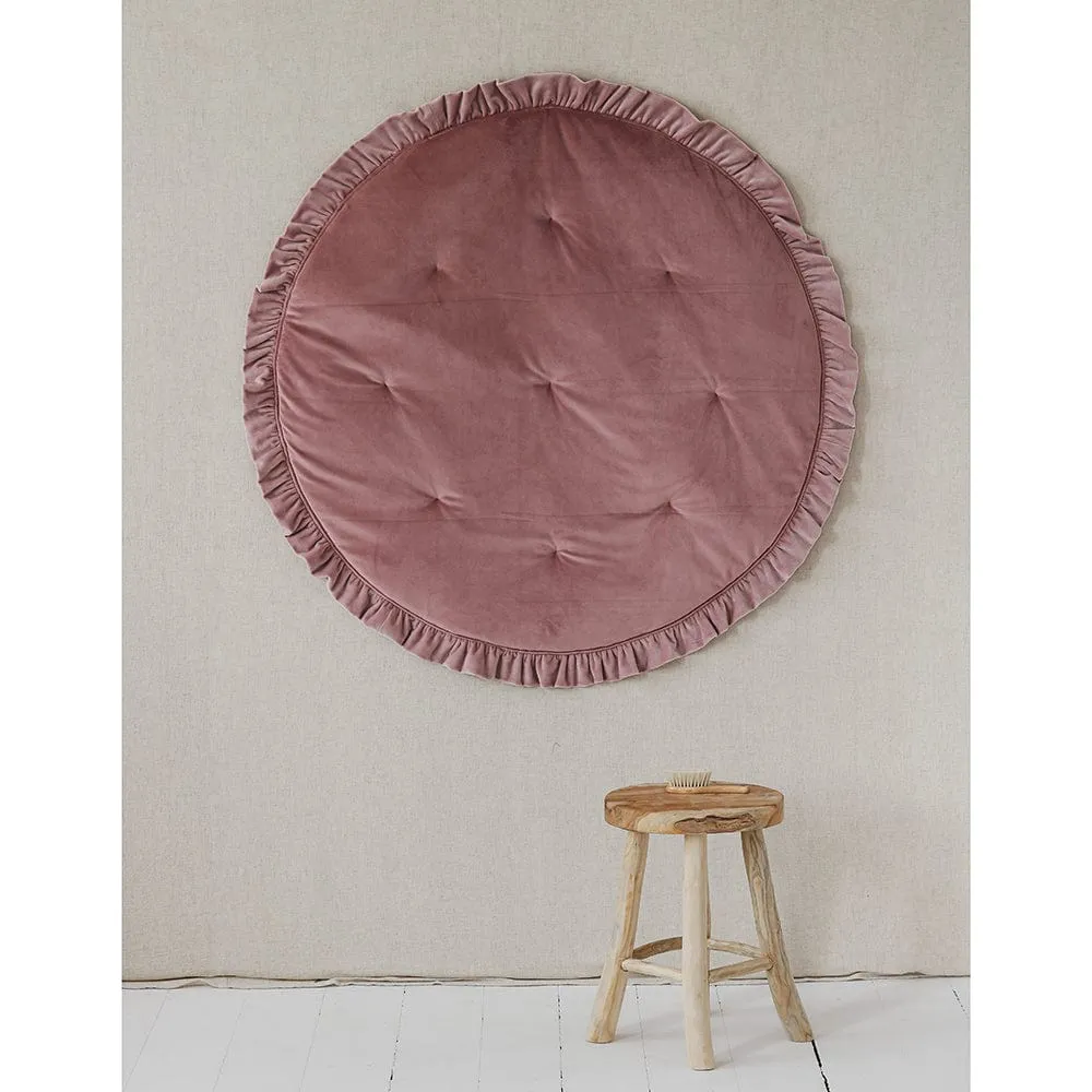 Soft Velvet Mat With Frill - Dirty Pink