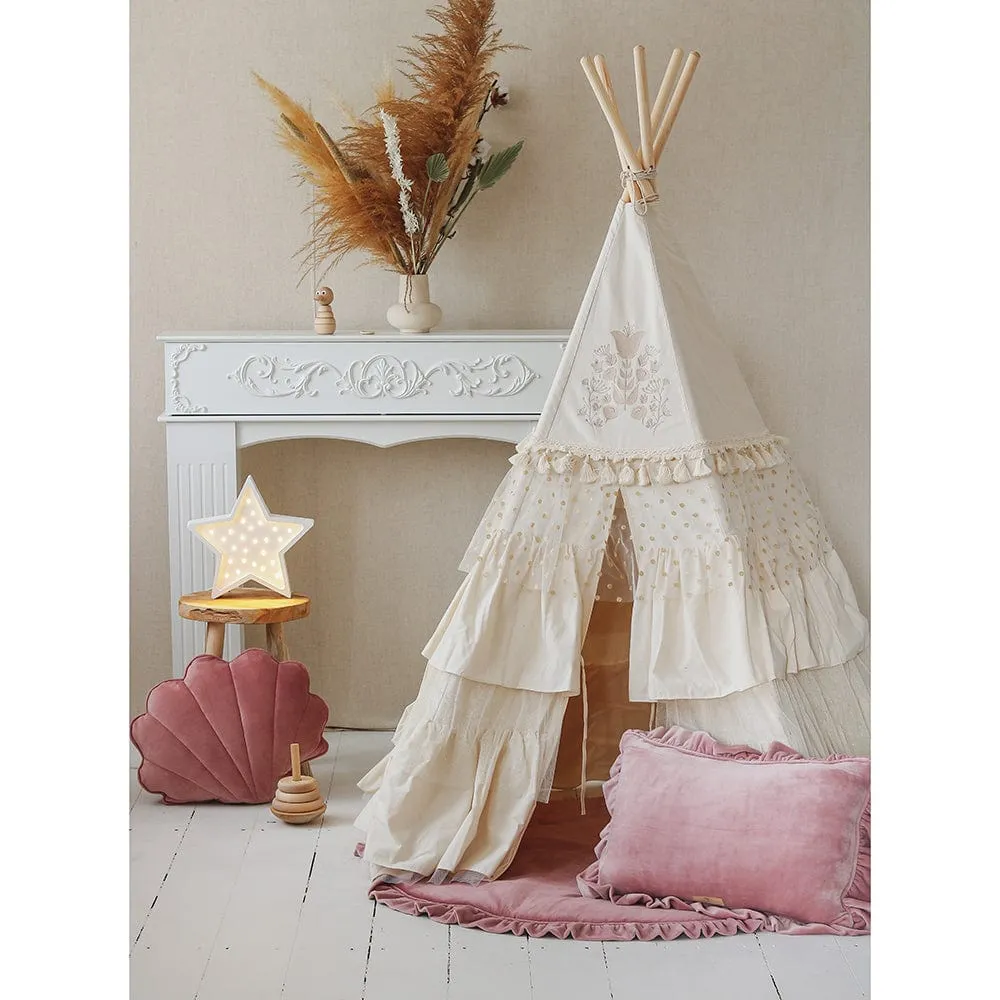 Soft Velvet Mat With Frill - Dirty Pink