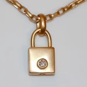 Sonoma "Lock Your Love" Small Lock Diamond Pendant in 20K Peach Gold