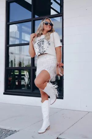 Sparkling In Champagne Sequin Mini Skirt
