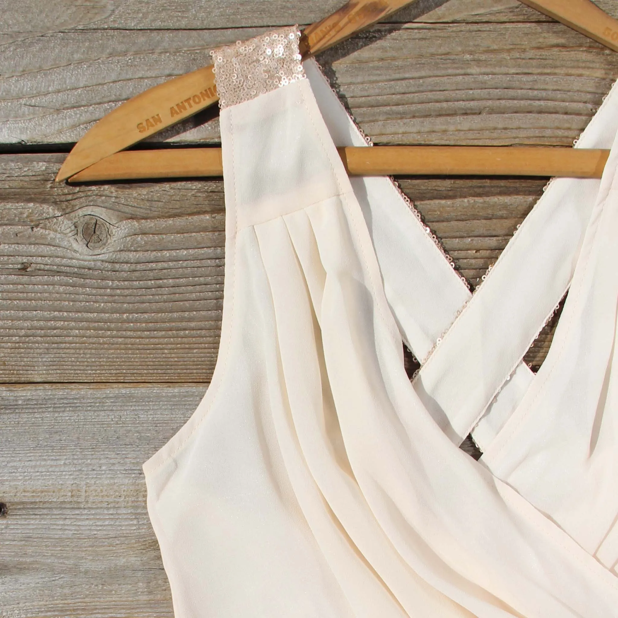 Sparkling Shadows Dress in Cream