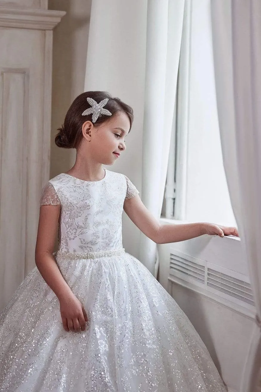 Sparkly Tulle Ballgown Dress with Train