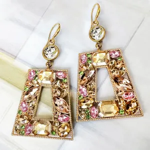 spring statement peach drop earrings