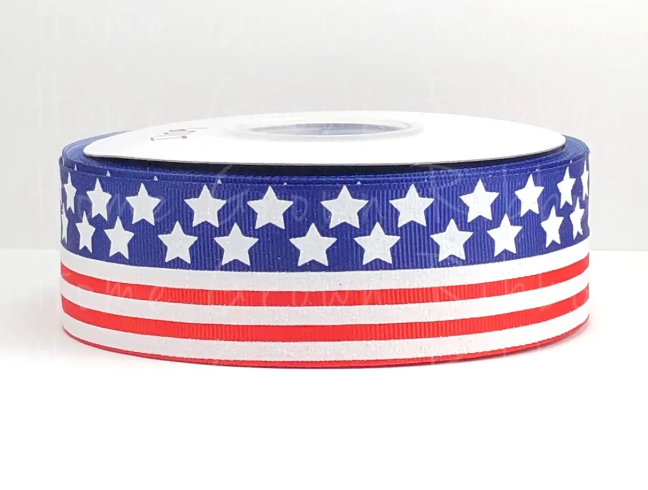 Stars and Stripes Navy and Red American Flag Ribbon - USDR - 1.5 Inch
