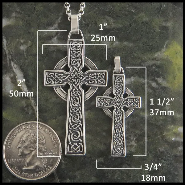Sterling Silver Adomnan Celtic Cross Pendant