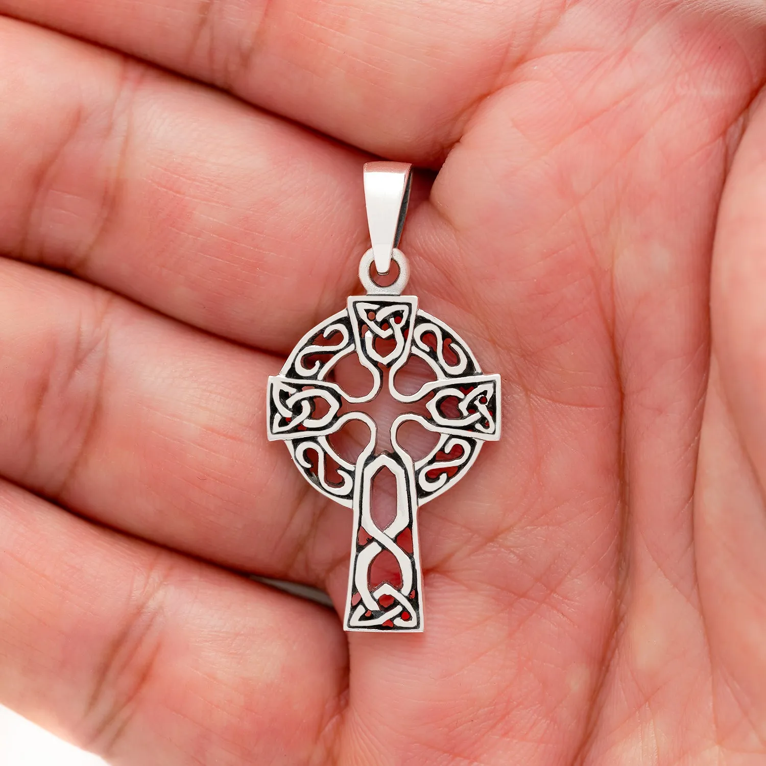 Sterling Silver Celtic Knot Cross Pendant