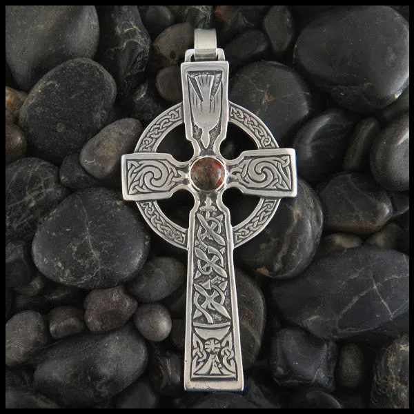 Sterling Silver Colum Cille Pectoral Cross Pendant