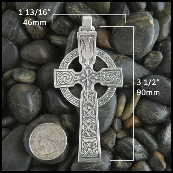 Sterling Silver Colum Cille Pectoral Cross Pendant
