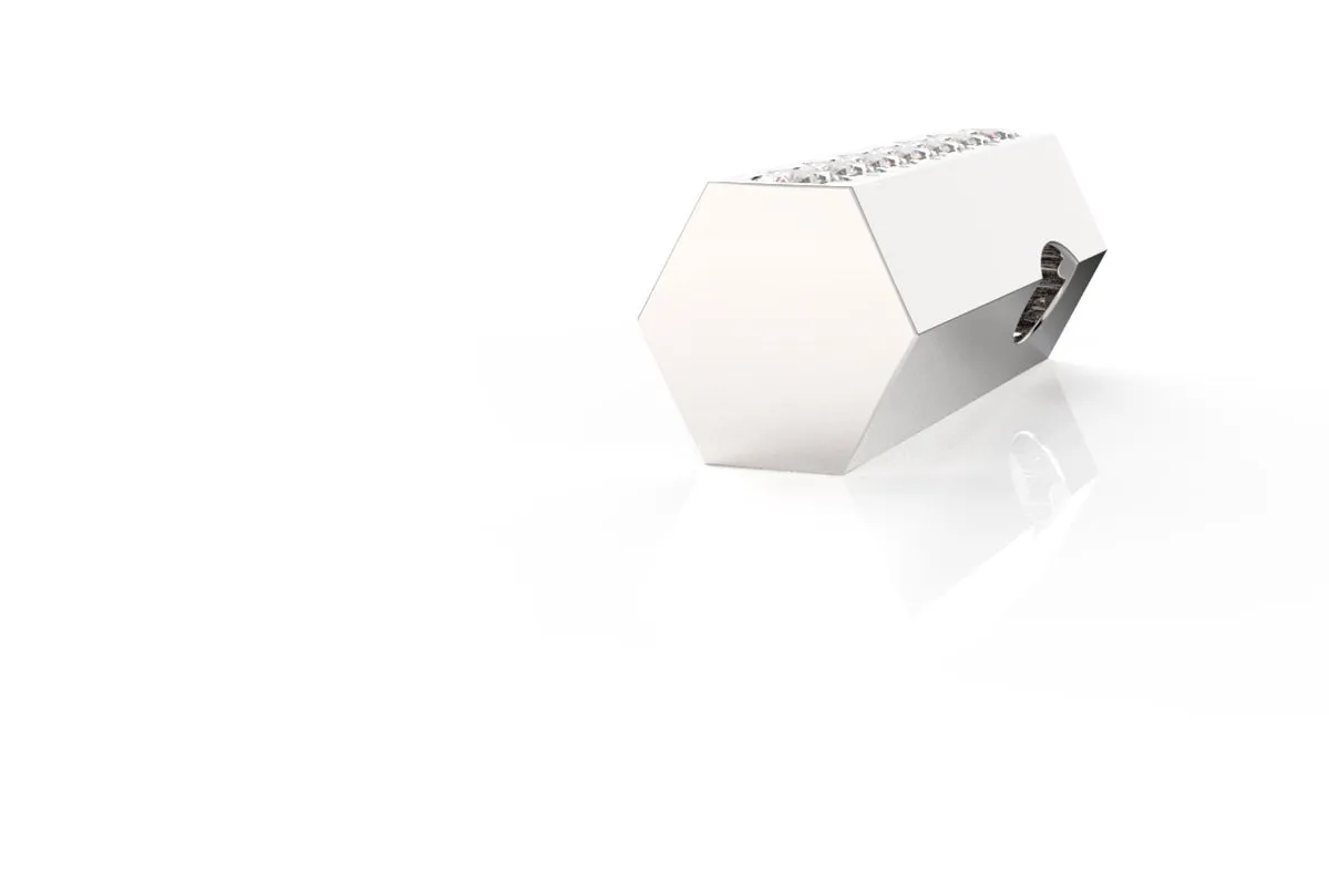 STONE BAR - Silver Gemstone Pavé - Pendant