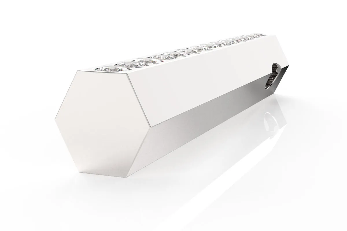 STONE BAR - Silver Gemstone Pavé - Pendant