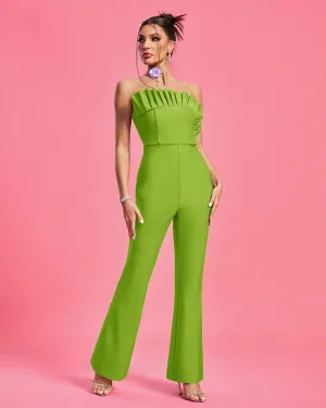 Strapless Pleated Bandage Jumpsuit