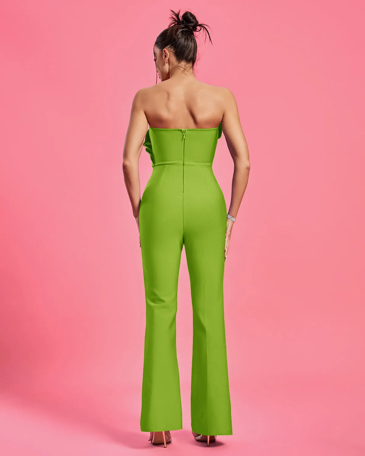 Strapless Pleated Bandage Jumpsuit