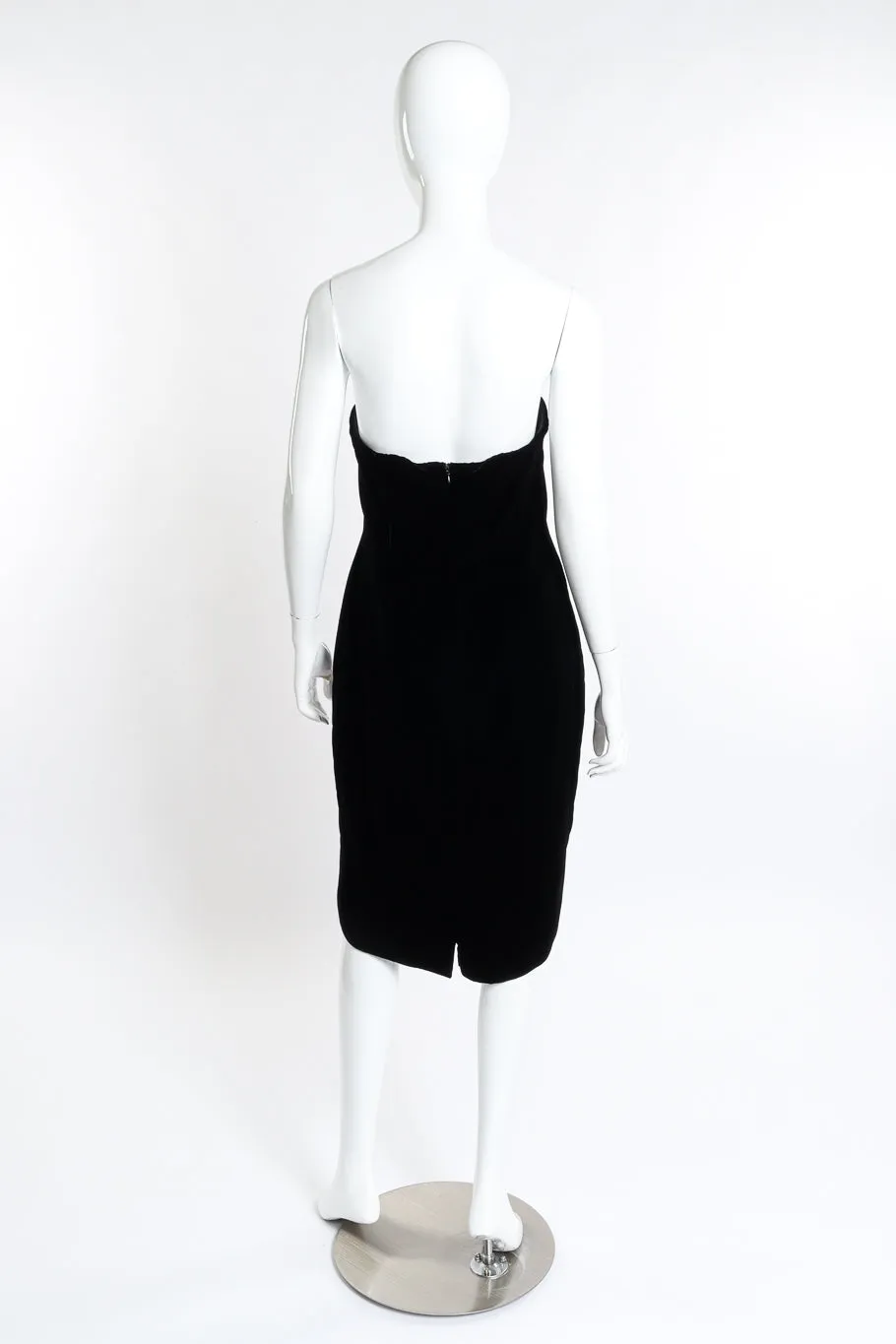 Strapless Velvet & Leopard Cutout Dress