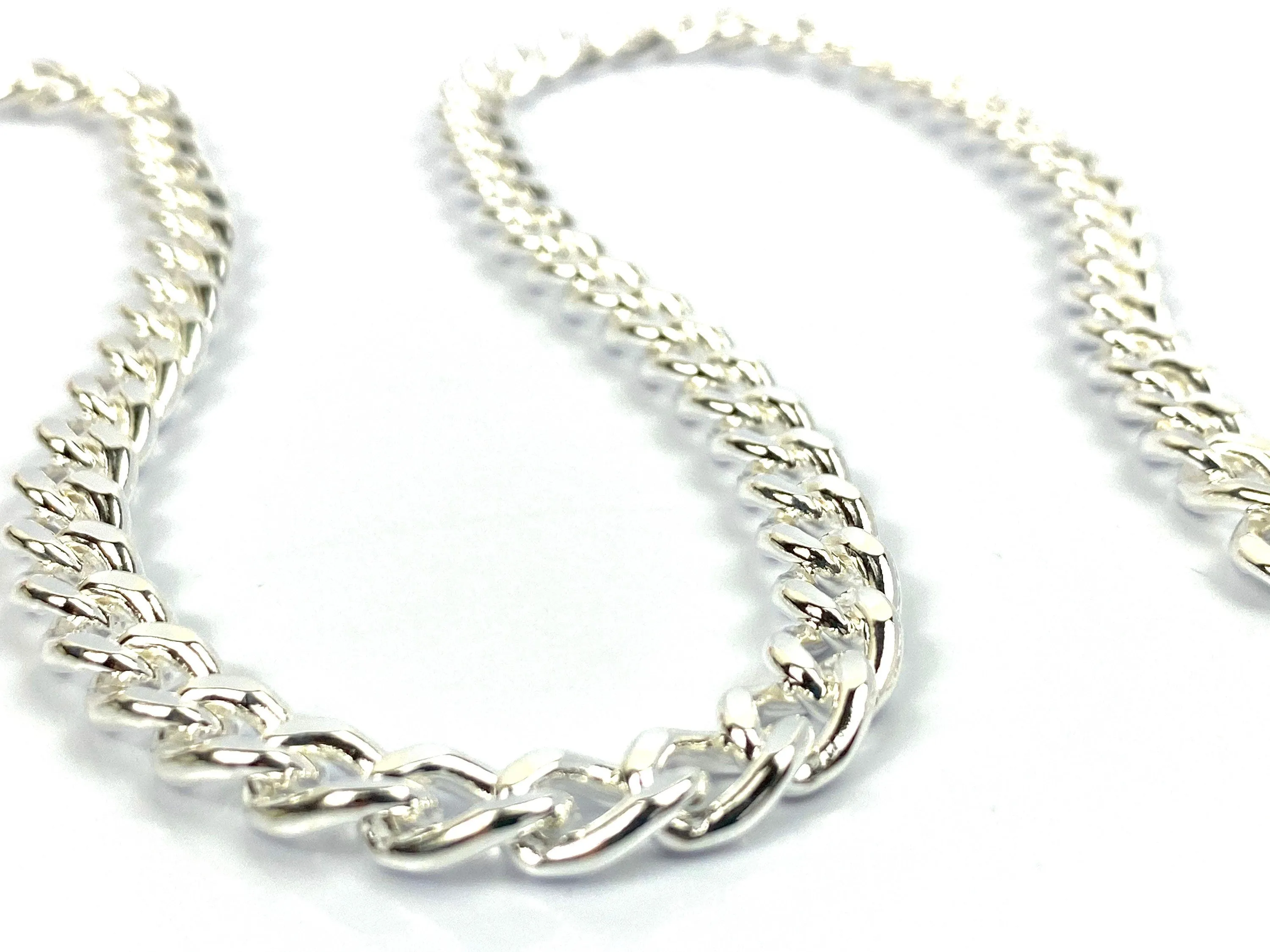 Stunning 20” Sterling Silver Curb Chain, Sku SM96LC-20