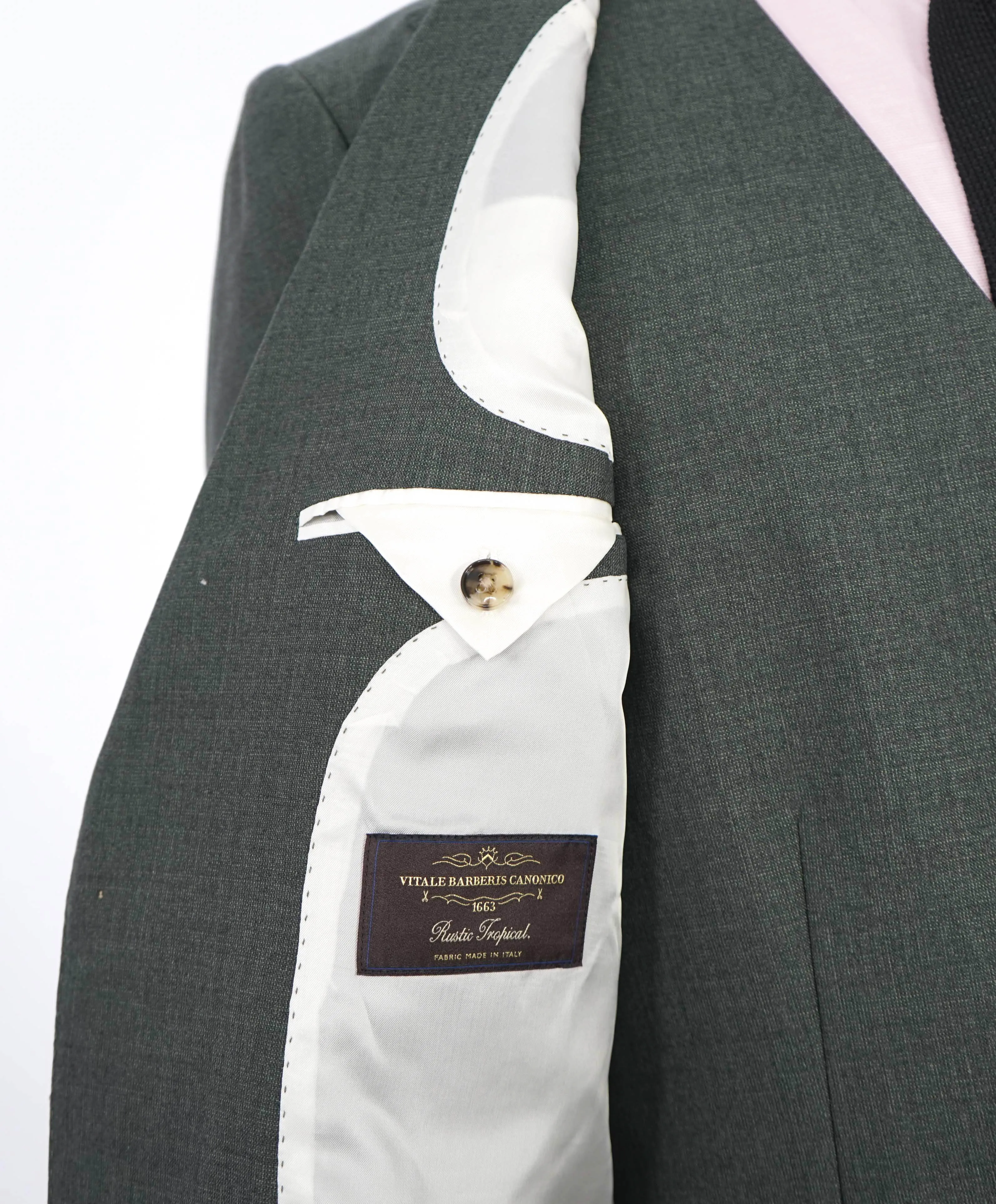 SUITSUPPLY - 3-PIECE Green "TROPICAL" VITALE BARBERIS CANONICO Suit - 40R