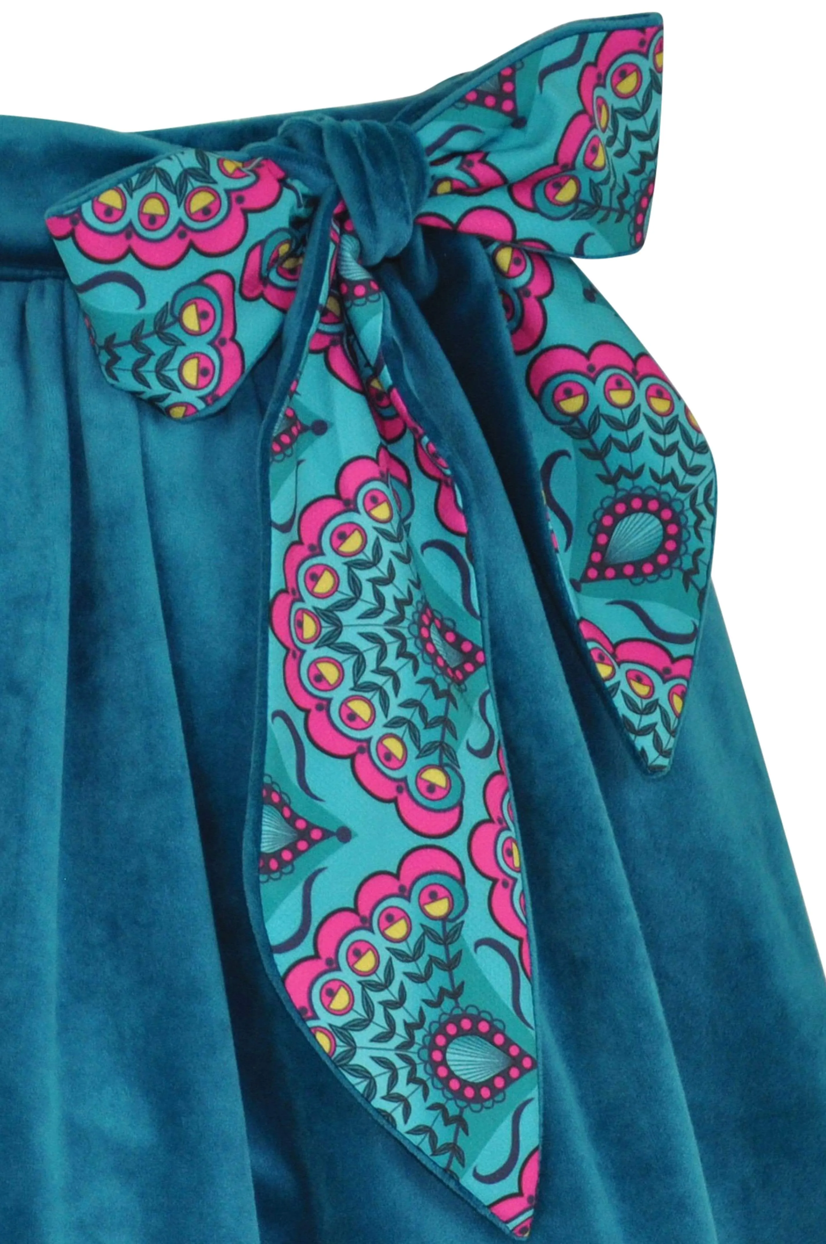 Tabitha : Teal velvet skirt