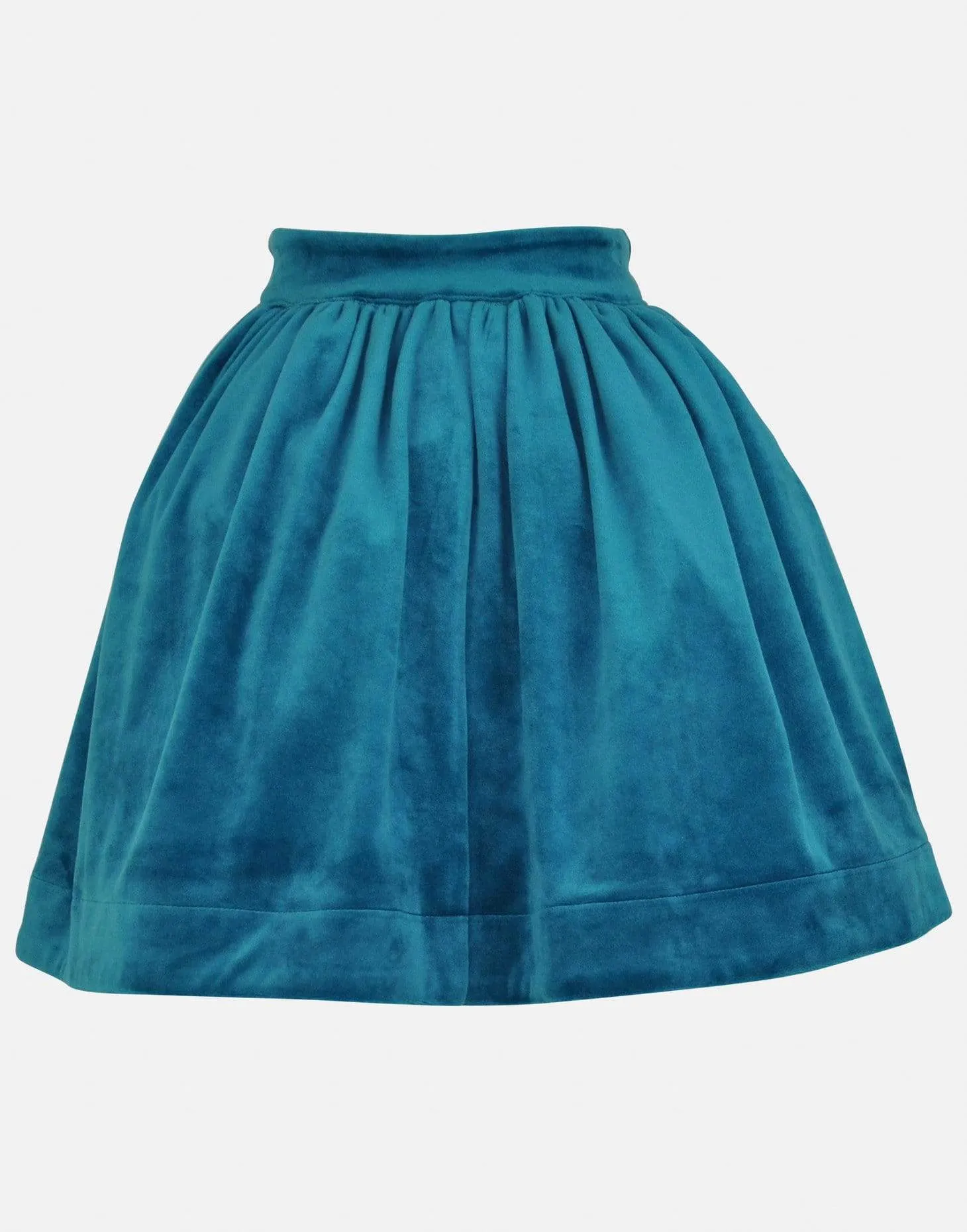 Tabitha : Teal velvet skirt