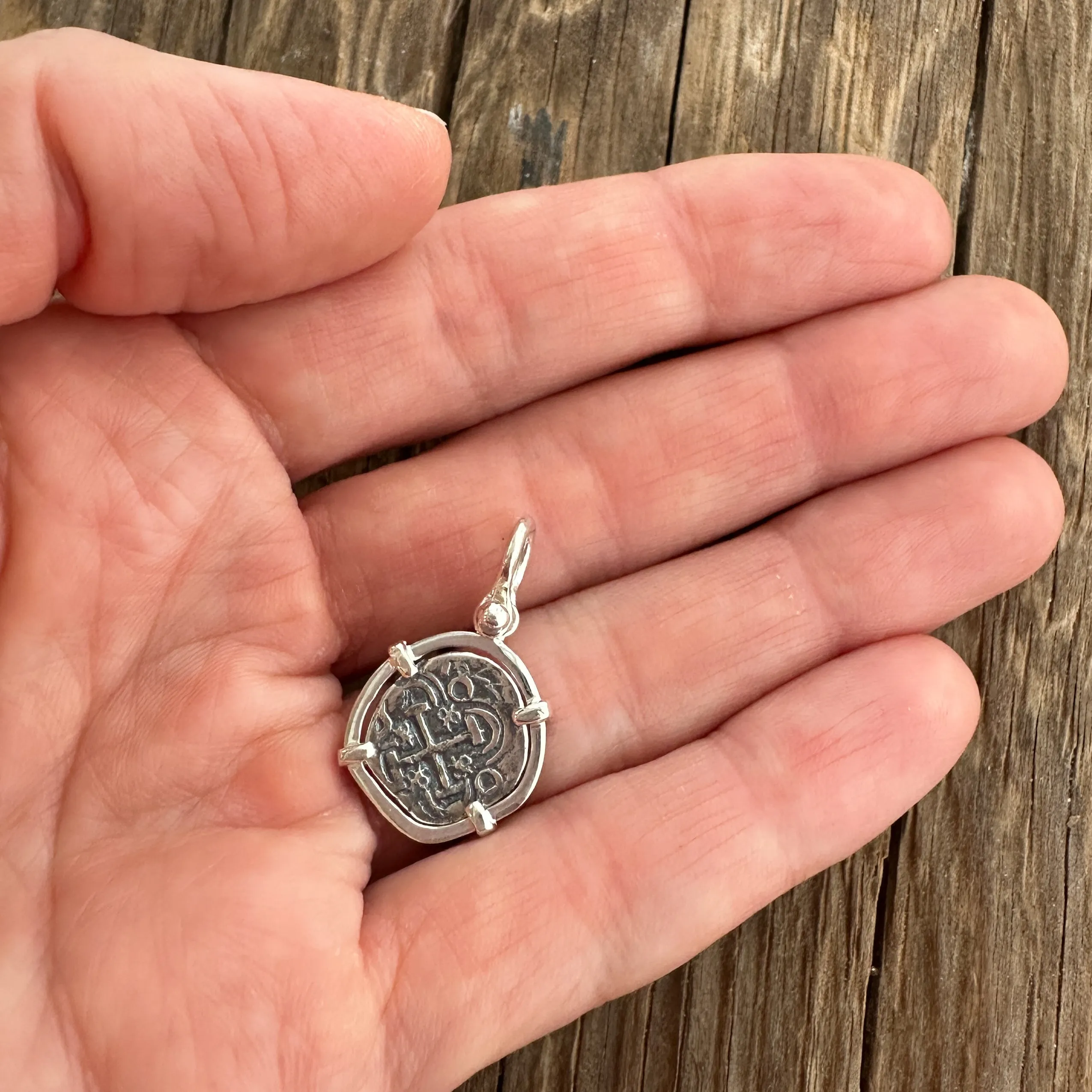 Tales of the ATOCHA - Atocha Re-creation Small Coin Pendant in Sterling Silver Mount