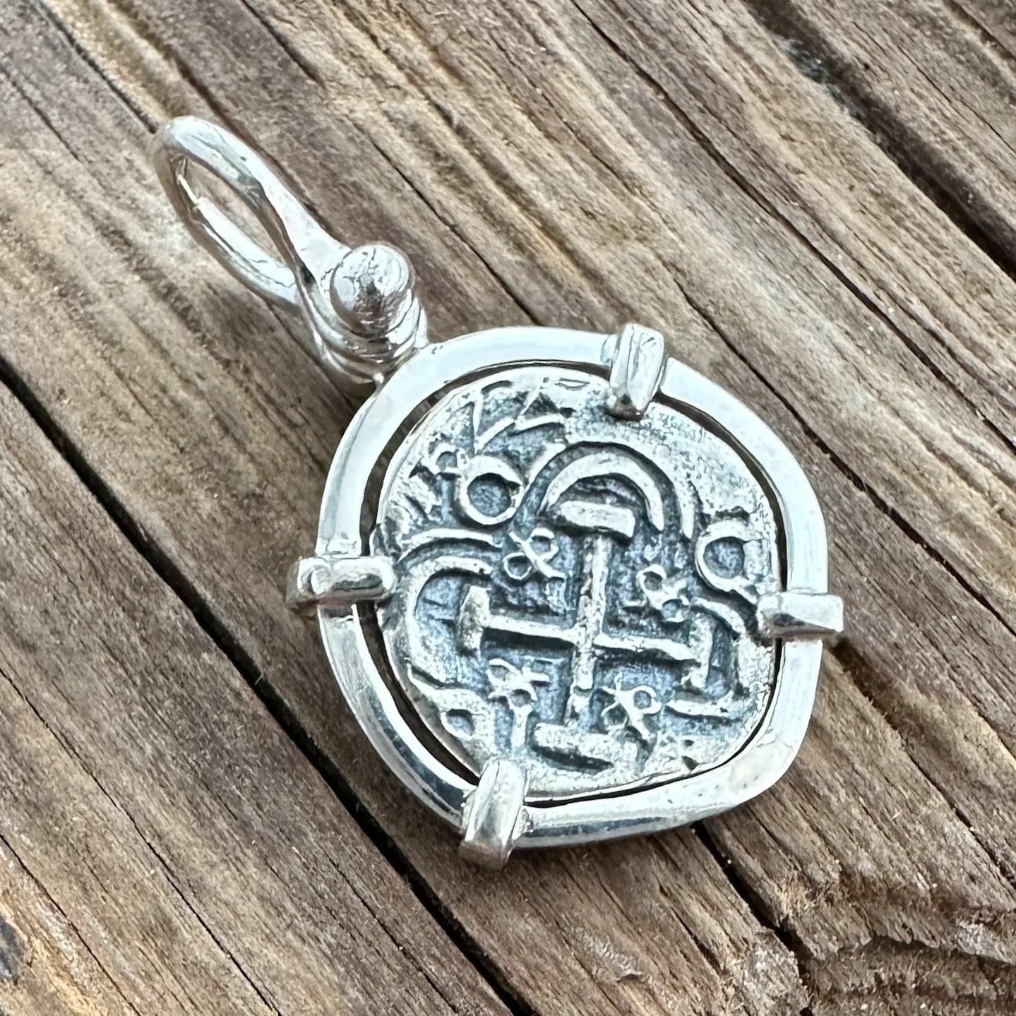 Tales of the ATOCHA - Atocha Re-creation Small Coin Pendant in Sterling Silver Mount