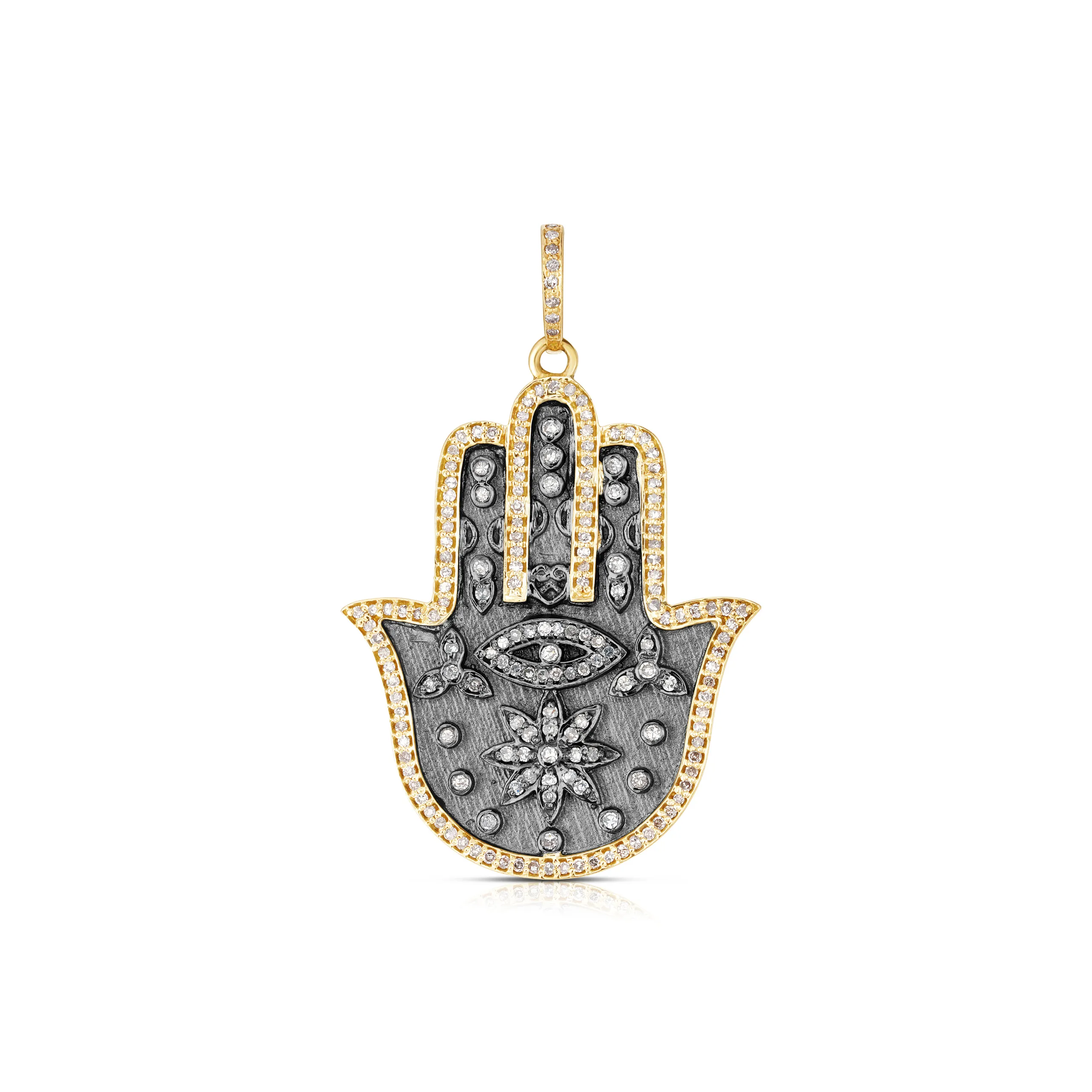 Tara Mikolay Two Tone Diamond Hamsa Charm