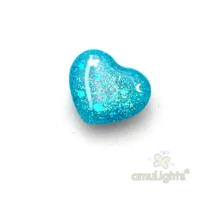 Teal Mermaid DewDrops: Heart Pendant