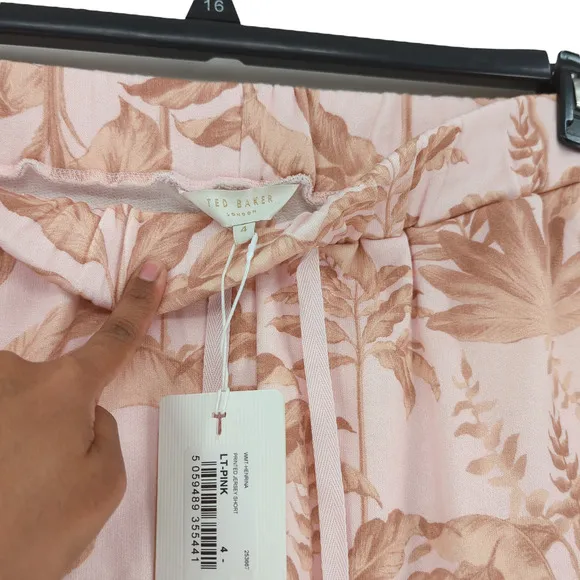 Ted Baker Henrina Women 4 US 12 Henrina Shorts Pink Jersey Tropical Lounge NEW