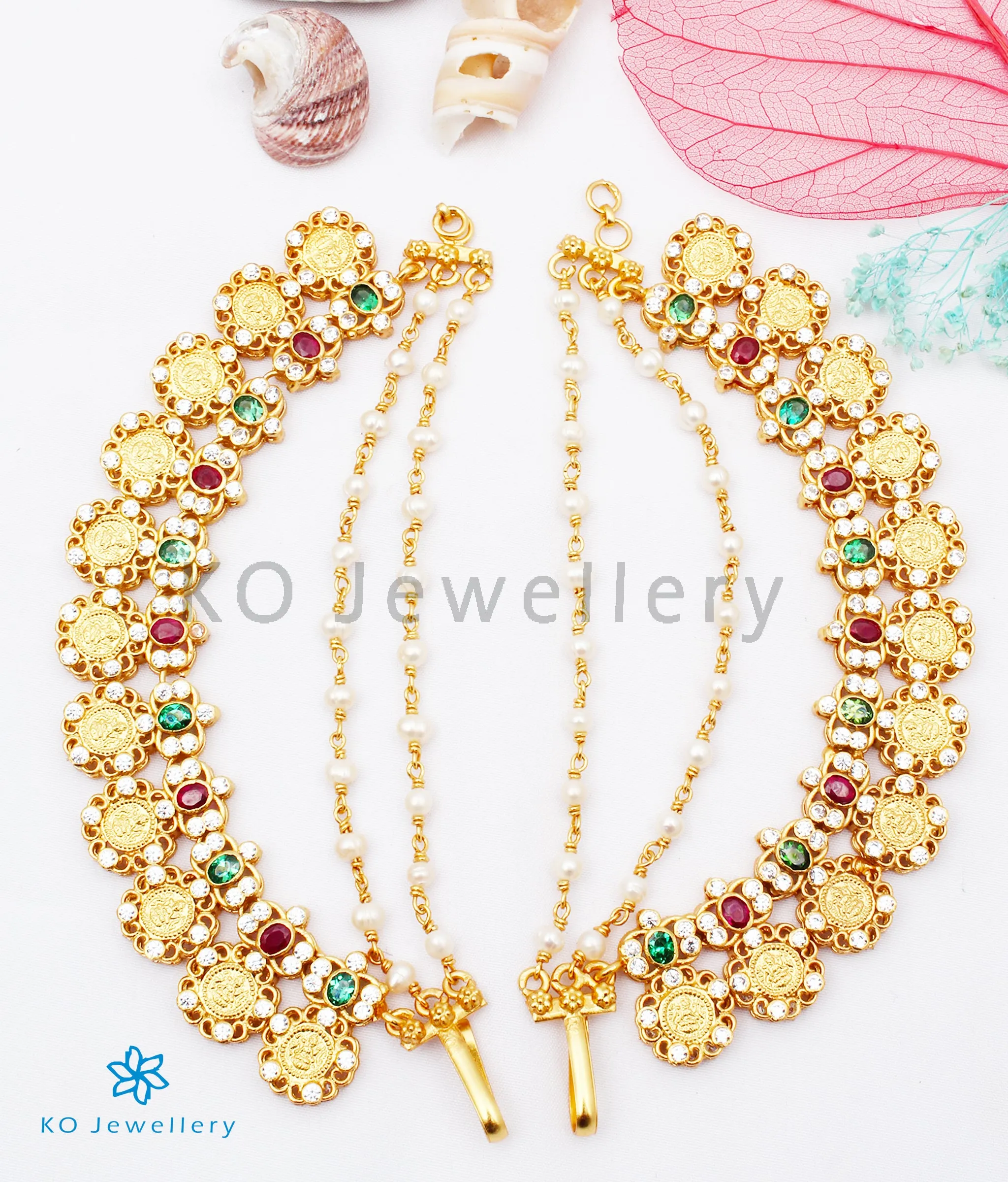 The Dhriti Silver Lakshmi Coin Ear chain