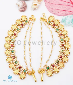The Dhriti Silver Lakshmi Coin Ear chain