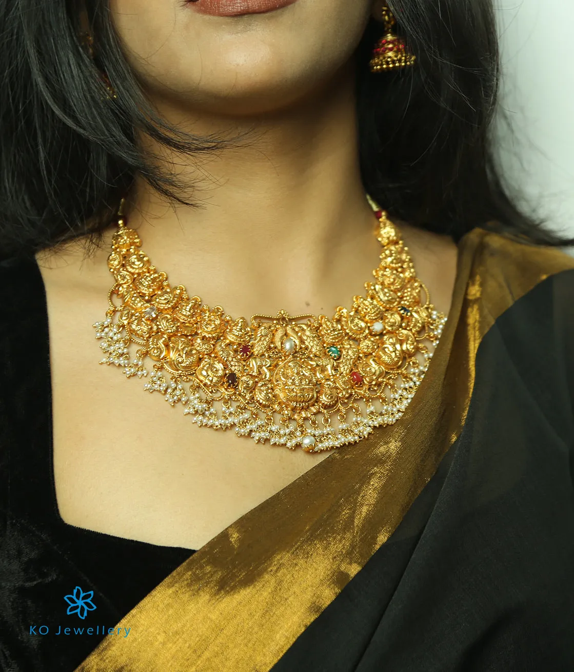 The Samanva Silver Bridal Lakshmi Necklace