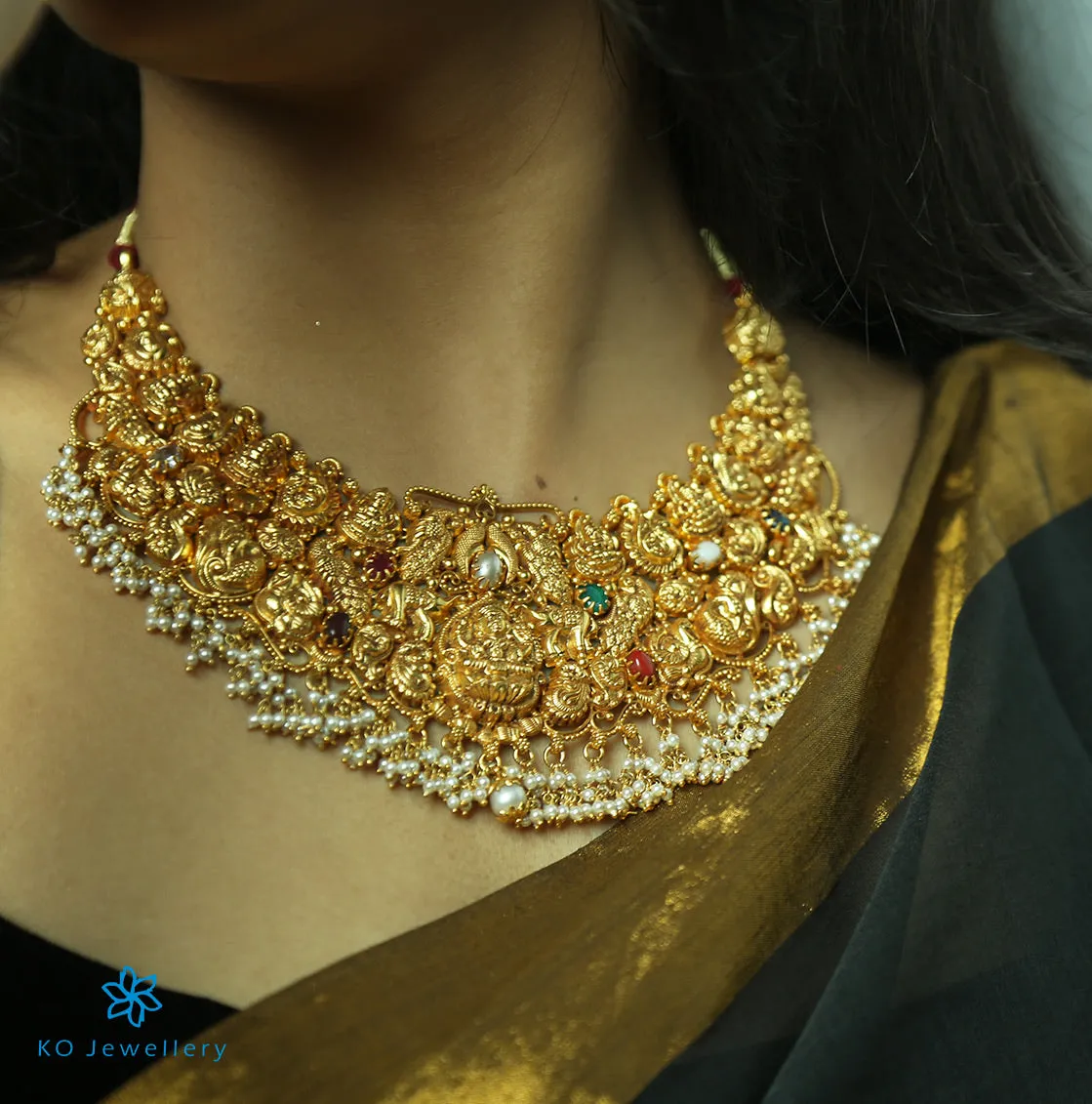 The Samanva Silver Bridal Lakshmi Necklace