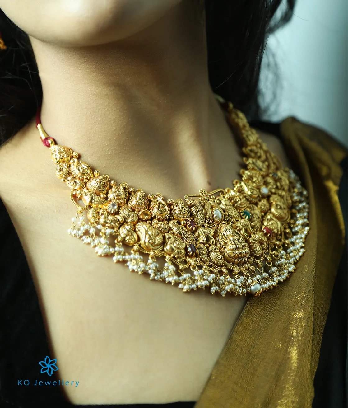 The Samanva Silver Bridal Lakshmi Necklace